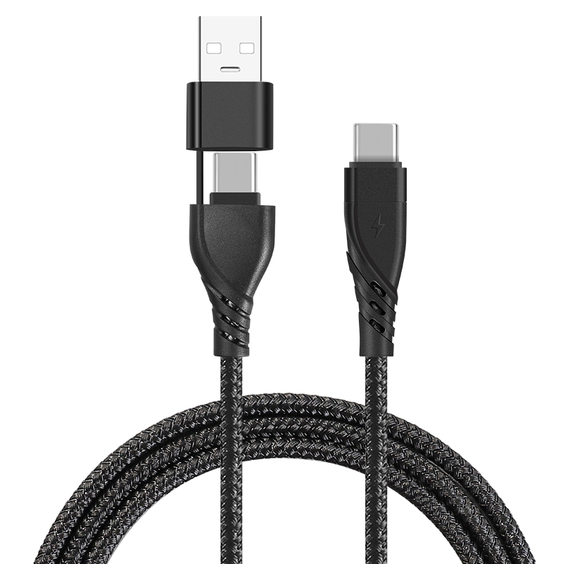 acc 201 nw 2 in 1 usb ac to usb c cable 1.jpg ACC-201-NW 2-in-1 usb a-c to type-c nylon braided cable black