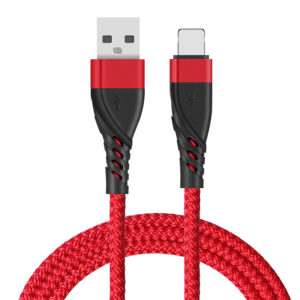 AL-01-NR usb-a to lightning nylon braided cable red
