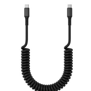 CL-02-SB usb-c to usb-c coiled spring cable black
