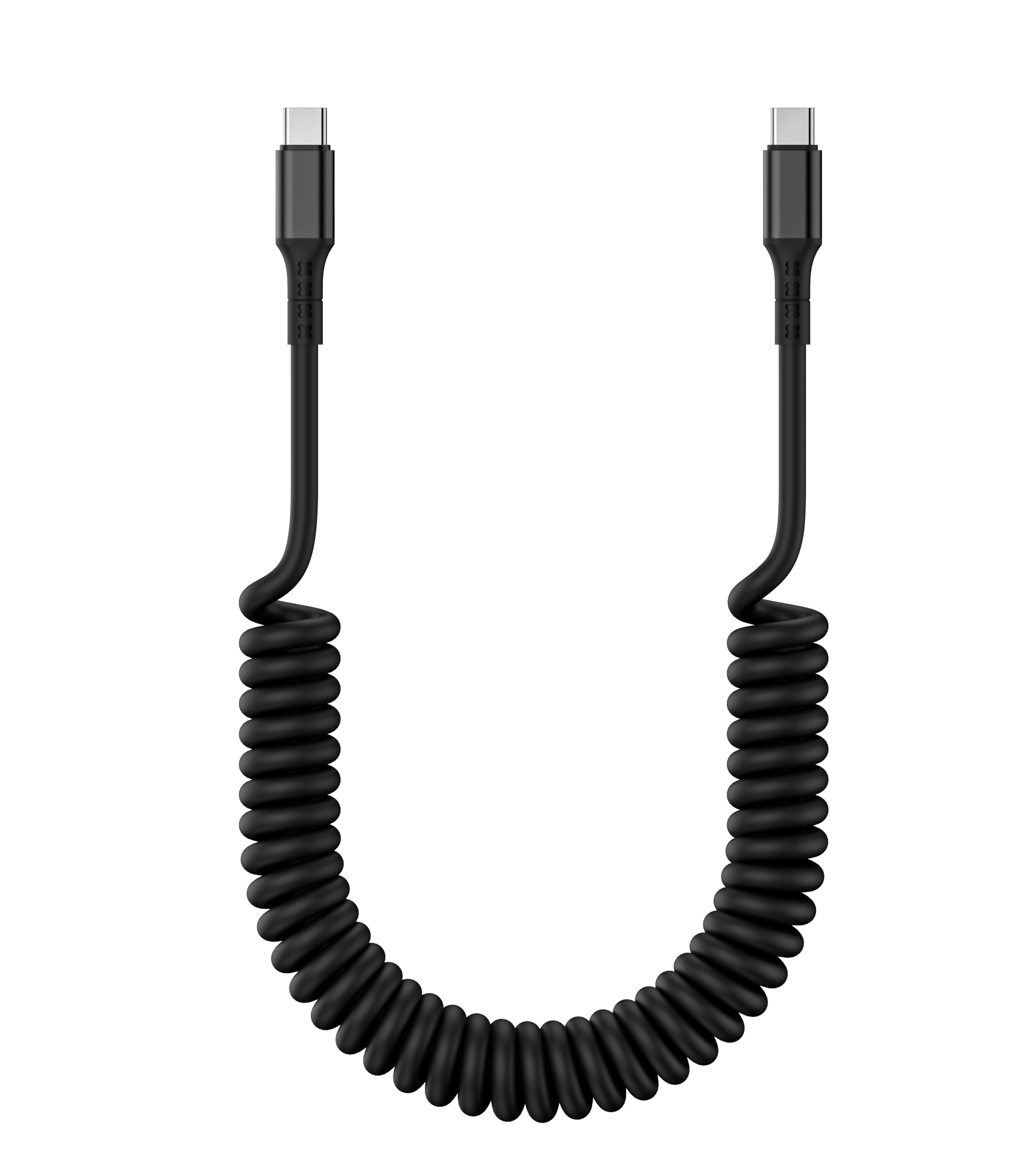 cl 02 sb usb c to usb c cable scaled 1.png CL-02-SB usb-c to usb-c coiled spring cable black