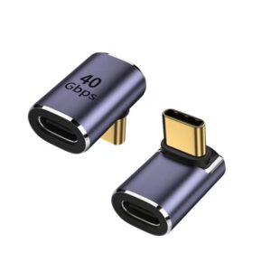 USB4 40Gbps Right Angle USB C Adapter Purple USB-C-USB-C 40Gbps