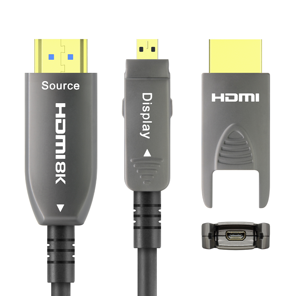 dk foc 07 8k fiber optic hdmi cable micro head 1.png 8K Fiber Optic HDMI Cable Micro Head HDMI-HDMI (AOC) 8K@60Hz 48Gbps