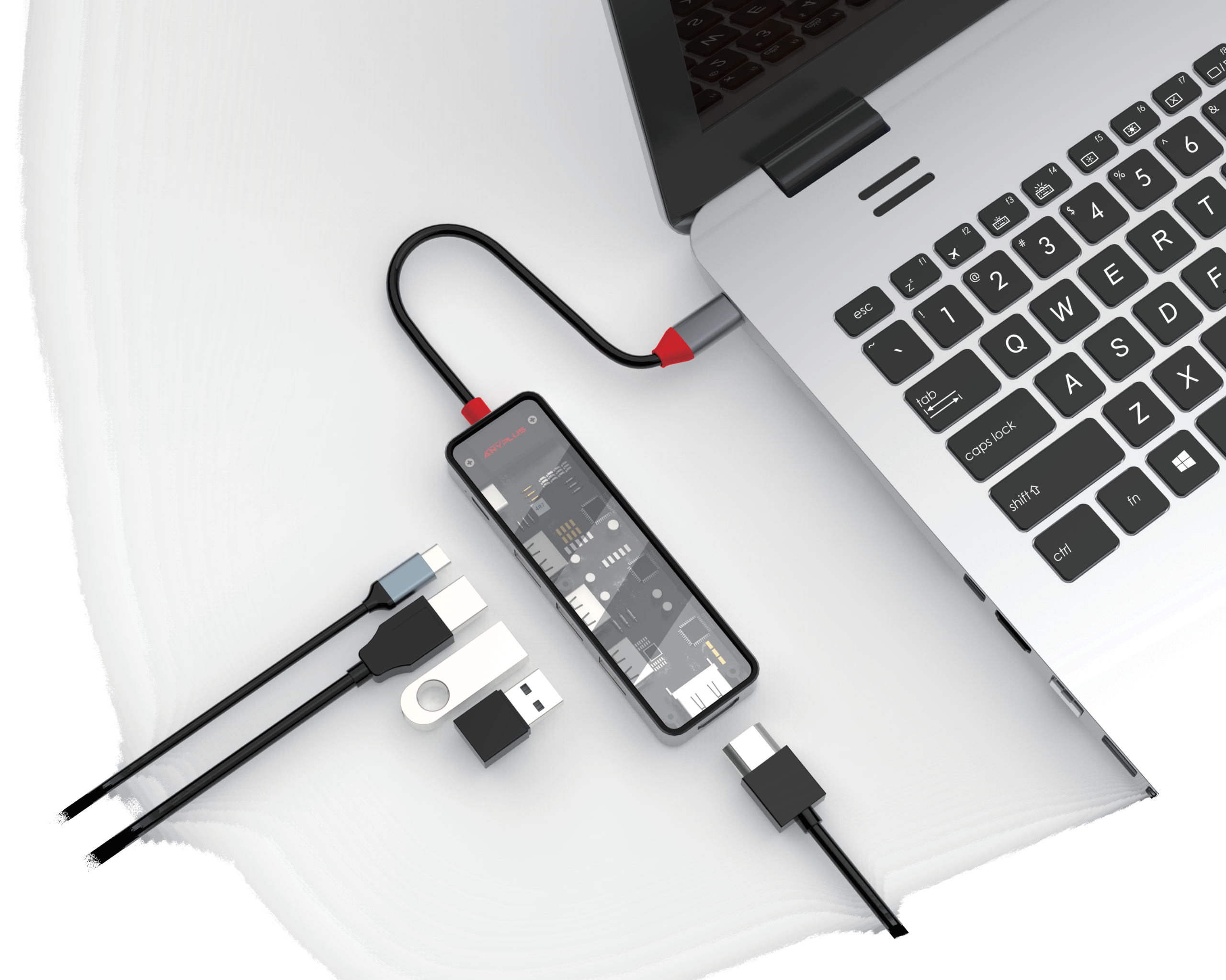 dk hj mh02 usb c 6 in 1 foldable hub scaled 1.png USB-C 6-in-1 foldable hub USB 3.0 4K HDMI