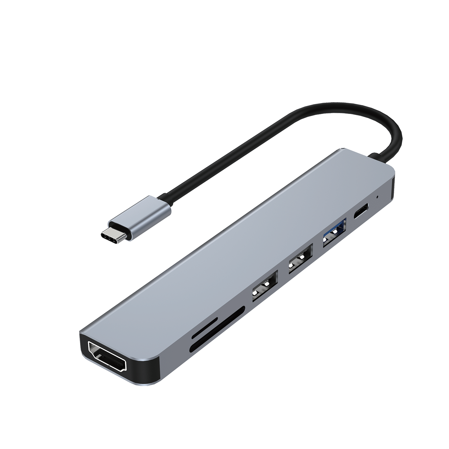 dk hj mh07 usb c aluminum hub with 4k hdmi 1.png USB-C aluminum hub with 4K HDMI USB 3.0 4K HDMI