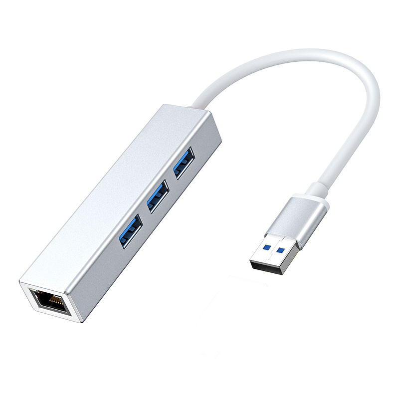 dk hub 10 usb 30 hub with rj45 03 1.jpg USB 3.0 Hub With RJ45 03 USB-A 480Mbps / 5Gbps