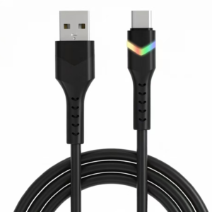 UAC-02-LPW usb-a to usb-c led pvc cable black