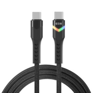 UCC-02-LPW 65w usb-c to usb-c led pvc cable black