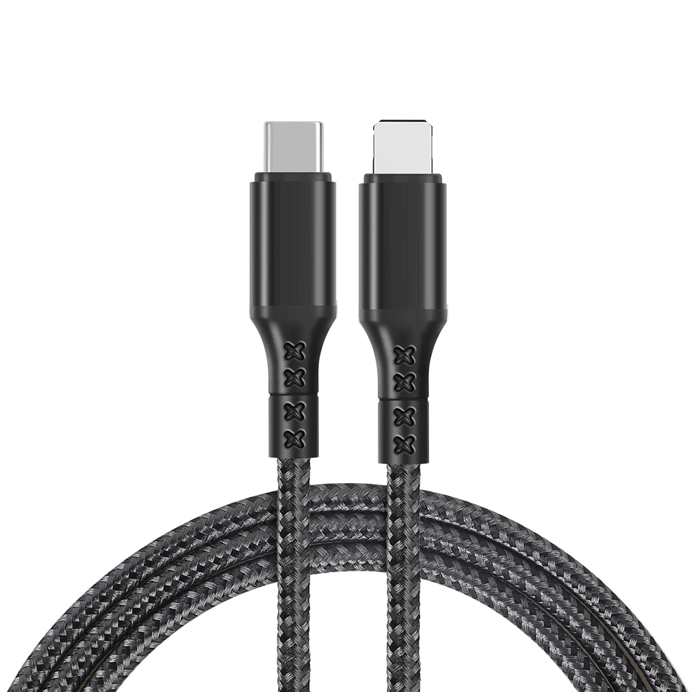 ul 01 nb usb a to lightning cable 1.jpg UL-01-NB usb-a to lightning nylon braided cable black